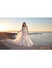 Ivory Lace Tulle Unusual Wedding Dress With Removable Train